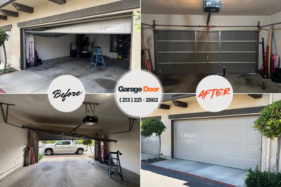Before and after: garage door installation Sharonville, OH